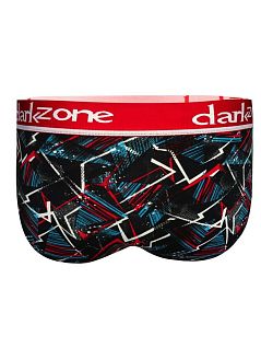 Хлопковые брифы с разноцветным принтом черного цвета DARKZONE RTDZN6388